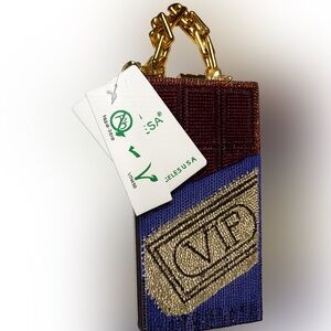 VIP Beaded Clutch with Gold Handle